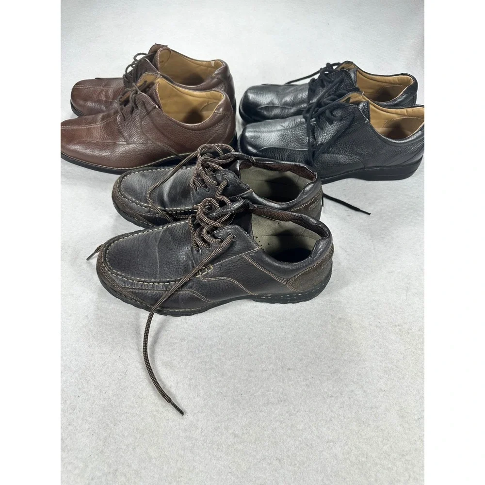 Bass Mens Shoes Lot 3 Pair Lex Leather Oxfords Denville Moc Toe Brown Black 10.5